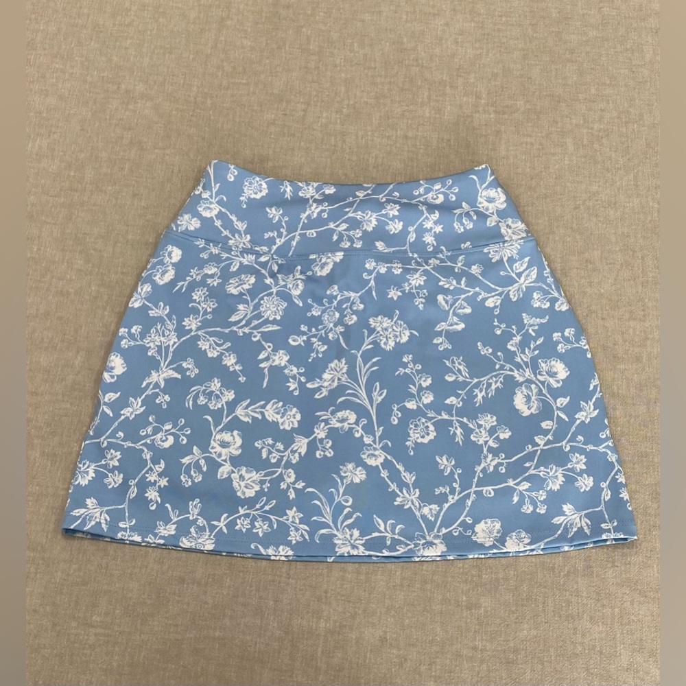 Laura Ashley Blue Floral Golf Tennis Skirt Women's Sz XS Athleisure